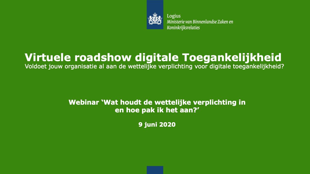 Webinar serie Digitale Toegankelijkheid